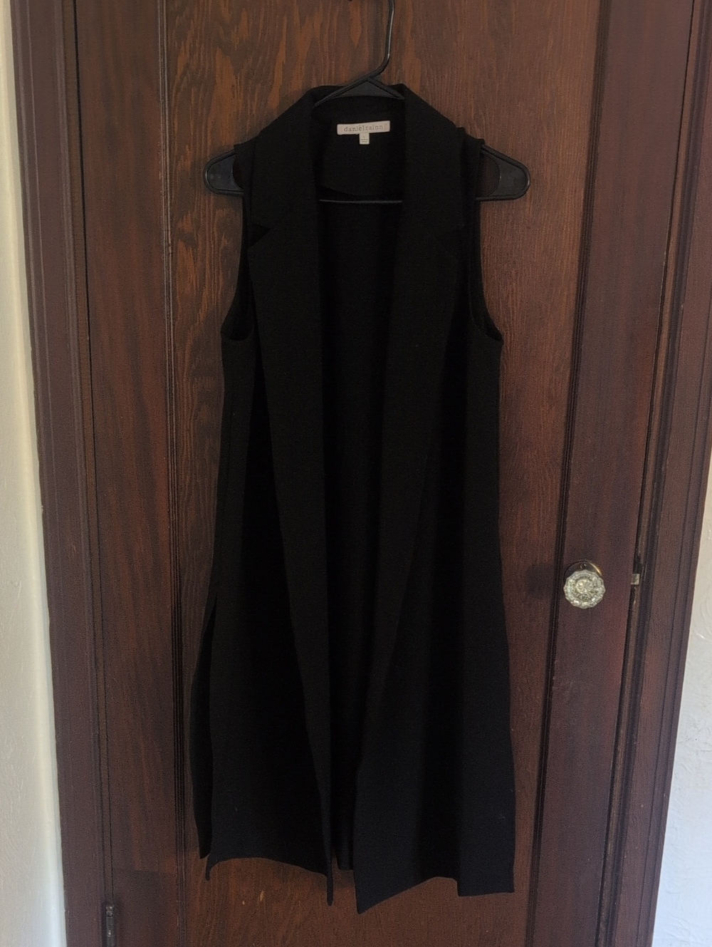 Daniel Rainn Black Sleeveless Longline Duster
